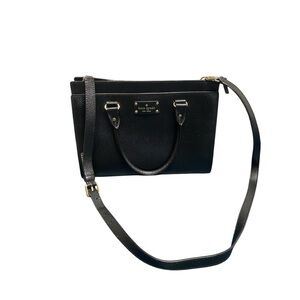 Kate Spade Large Crossbody Satchel Black Leather Handbag